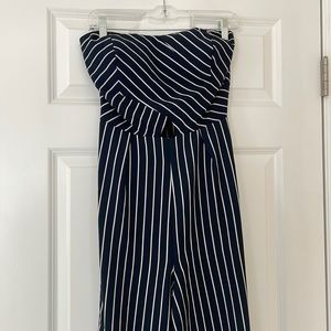 Charlotte Russe Blue and white striped jumpsuit